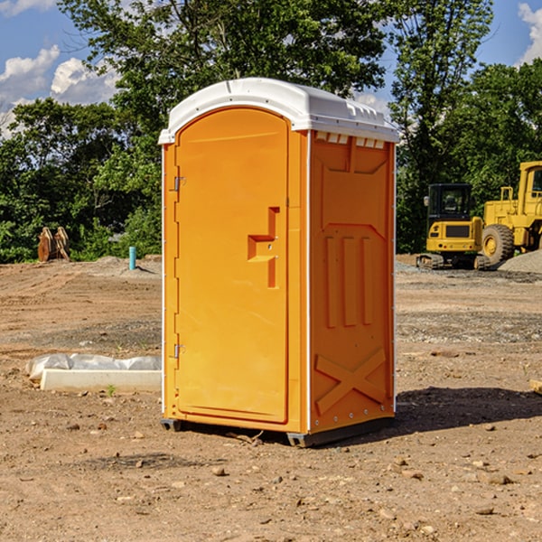 how often are the porta potties cleaned and serviced during a rental period in Dudley